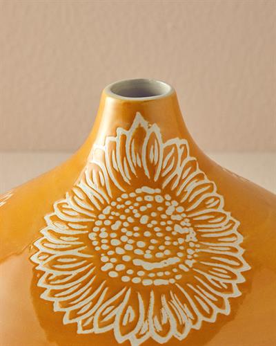 Garden Birds Ваза Керамика 25x25x21 см Оранжев