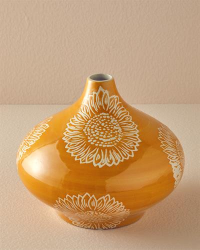 Garden Birds Ваза Керамика 25x25x21 см Оранжев