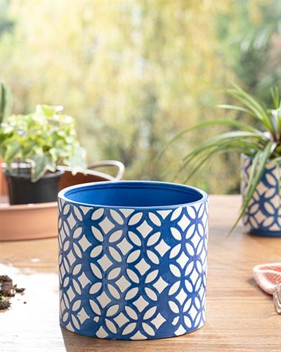 Garden Flowers Саксия Тъмно Синьо, 16.5 X 16.5 X 14.3 Cm