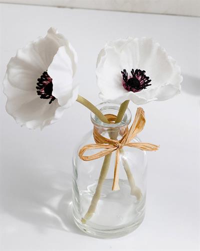 Garden Passion Изкуствено Цвете Във Ваза Soft Plastic, Бяло, 5,5 X 5,5 X 19