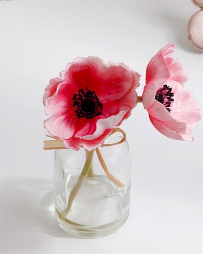 Garden Passion Изкуствено Цвете Във Ваза Soft Plastic, Розово, 5,5 X 5,5 X 20 Cm