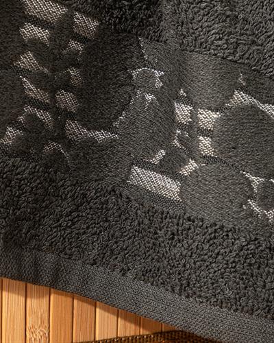 Gardenya Хавлии За Ръце Памучен, С Бордюр, Антрацит, 30 X 40 Cm