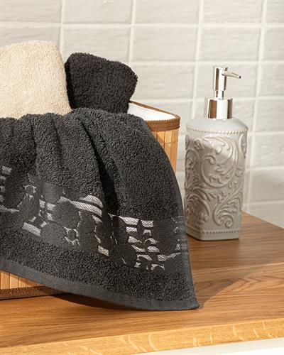 Gardenya Хавлии За Ръце Памучен, С Бордюр, Антрацит, 30 X 40 Cm