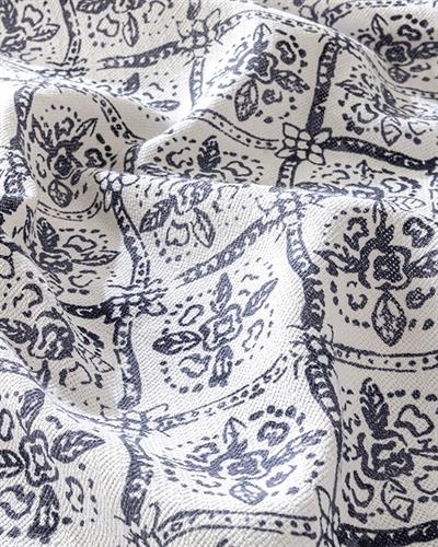 Gem Roses Покривка Единичен Размер, Отпечатан, Индиго, 150 X 220 Cm