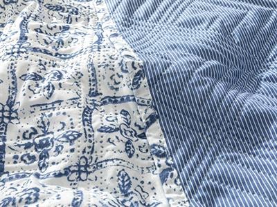 Gem Roses Покривка За Легло Комплект King Size, Многофункционално, Индиго, 240 X 220 Cm