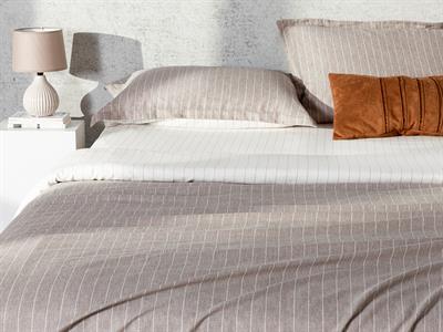 Gentle СПАЛНО БЕЛЬО КОМПЛЕ Двоен Pinstripe Twill 200x220 cm Brown