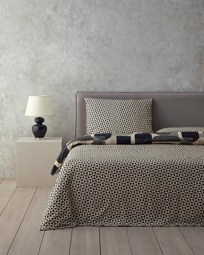 Geodesic Спален Комплект Единичен Мек памук с дигитална щампа 160x220 см Антрацит - Зелен