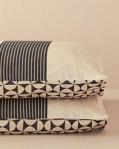 Geodesic Калъфка За Възглавница 2 бр. Мек памук с дигитална щампа 50x70 см Антрацит - Зелен