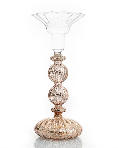 Georgeous Rose Свещник Стъкло 10x10x22 cm Златен