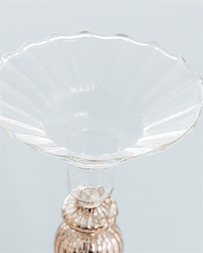 Georgeous Rose Свещник Стъкло 10x10x22 cm Златен