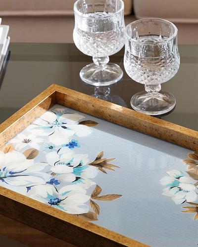 Georgia Декоративна Табла Стъкло, Синьо, 22 X 37 Cm