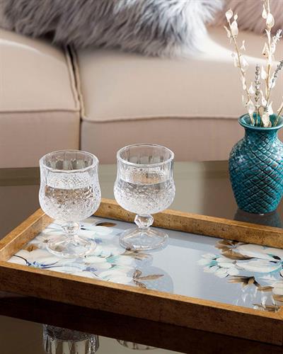 Georgia Декоративна Табла Стъкло, Синьо, 22 X 37 Cm