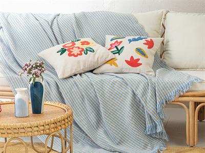 Gia Покривка За Кресло Жълто-Синьо, 170 X 250