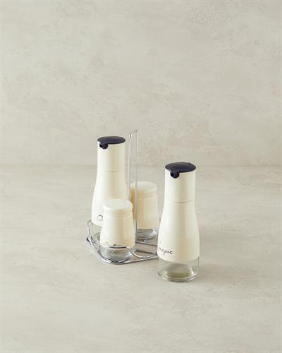 Gigi Съд За Олио Или Оцет 4 части Стъкло 160 мл-310 мл. Кремав