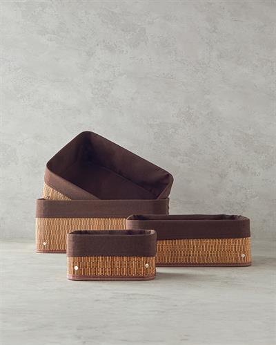 Gina Кошница Бамбук 20x15x10 cm Тъмнокафяв