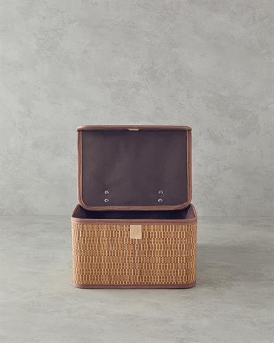 Gina Кутия За Съхранение Бамбук, Кафяво, 28 X 20 X 18 Cm