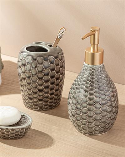 Gina 3 Set Bathroom Set 10,8x7,2x3 cm Brown