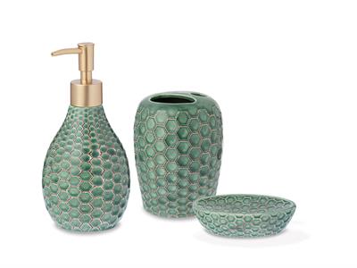 Gina КОМПЛЕКТ ЗА БАНЯ 3 бр. 10,8x7,2x3 cm Green