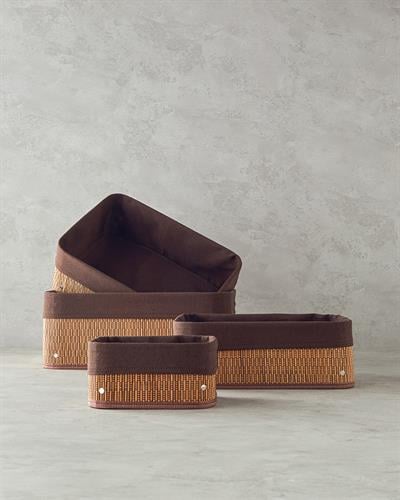 Gina Кошница Бамбук 32x22x12 см Тъмнокафяв