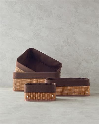 Gina Кошница Бамбук, Тъмно Кафяво, 40 X 30 X 16 Cm