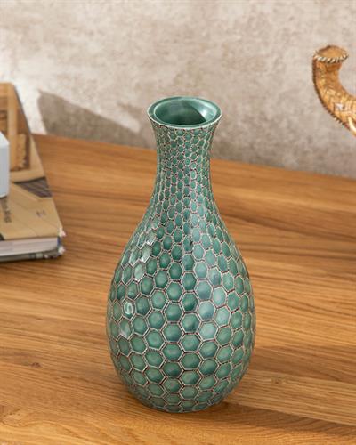 Gina Ваза 9x9x16,5 см Зелен