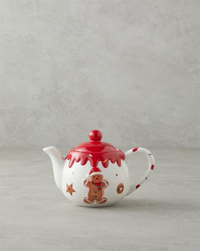 Чайник Стъкло 490 мл Бял - Червен