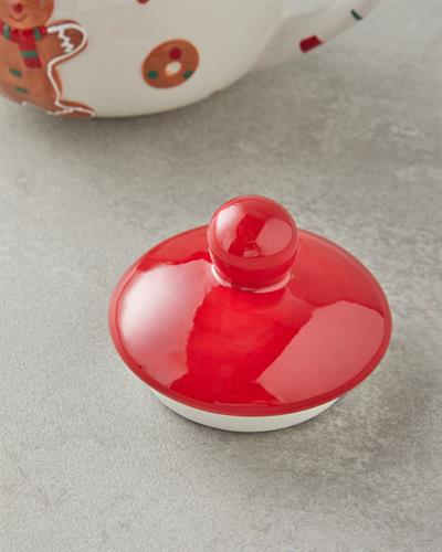 Чайник Стъкло 490 мл Бял - Червен