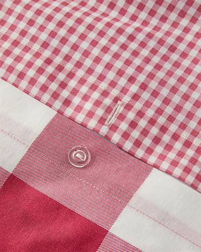 Gingham Спален Комплект Единичен Лесно за гладене 160x220 см Розов