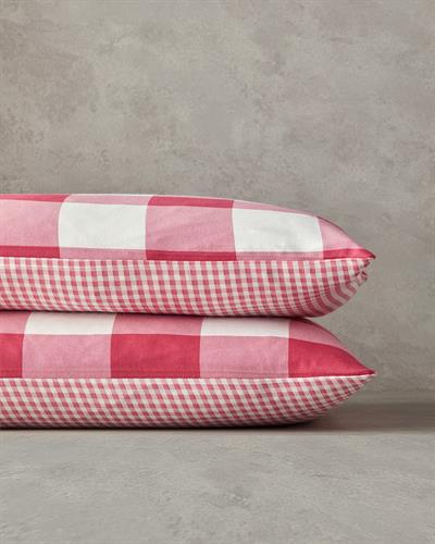 Gingham Калъфка За Възглавница 2 бр. Лесно за гладене 50x70 см Розов