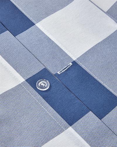 Gingham СПАЛНО БЕЛЬО КОМПЛЕ Двоен човек Лесно за гладене 200x220 cm Тъмно синьо
