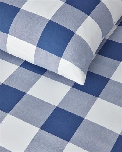 Gingham СПАЛНО БЕЛЬО КОМПЛЕ Двоен човек Лесно за гладене 200x220 cm Тъмно синьо