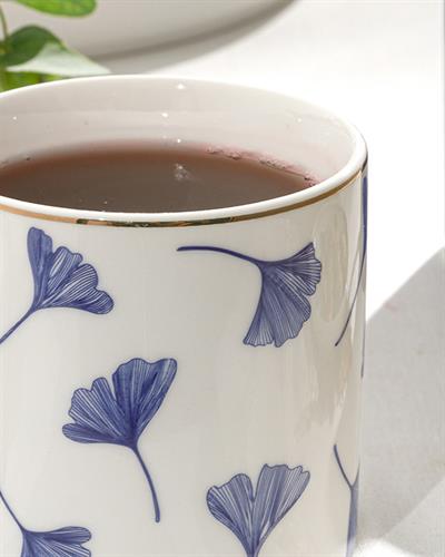 Gingko Biloba Чаша 2Бр., New Bone, Тъмносиньо-Бяло, 325 Ml