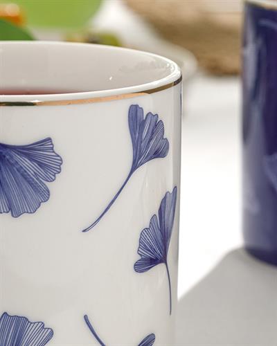 Gingko Biloba Чаша 2Бр., New Bone, Тъмносиньо-Бяло, 325 Ml