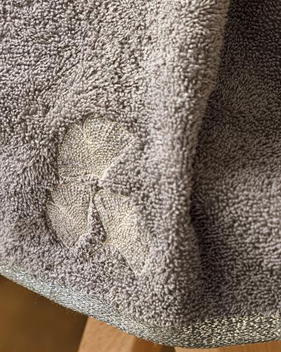 Ginkgo Leaf Хавлии За Ръце Бродирани, Тъмно Сиво-Сребристо, 30 X 45 Cm