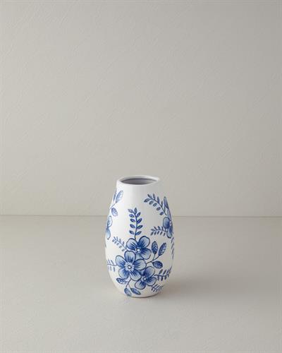 Ginny Ваза 13 см Бял - Син