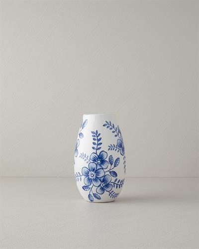 Ginny Ваза 13 см Бял - Син