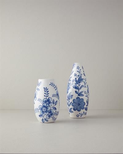 Ginny Ваза 13 см Бял - Син