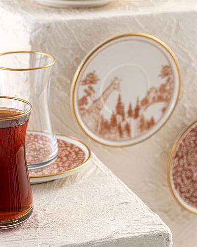 Giraffe Сервиз За Чай 12 Бр. За 6 Души, Порцелан, Оранжево,, 160 Ml