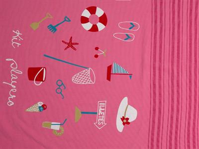 Girl On Beach ДЕТСКА ПЛАЖНА ХАВЛИЯ За момичета Отпечатано 70x140 cm Pink