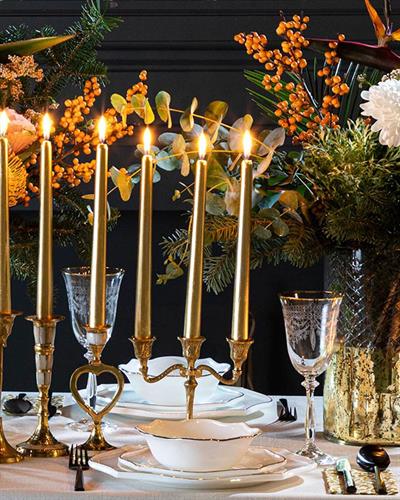 Glam Свещник 7x7x18 cm Златен