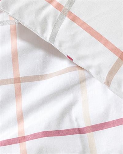 Glam Check Комплект Спално Бель Единичен Размер, Памучен, Розово, 160 X 220 Cm