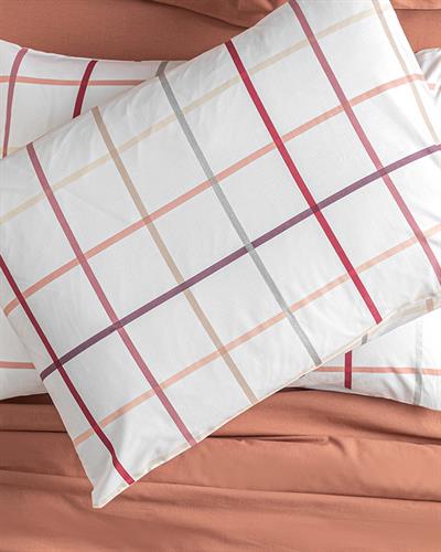 Glam Check Калъфка За Възглавница 2 бр. Памучен 50x70 см Розов