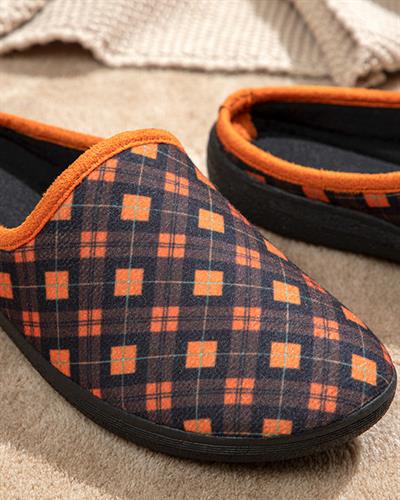 Glam Check Women Home Slippers 38 Orange,