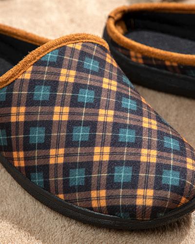 Glam Check Пантофи За Дома Дамски, Зелено, 39