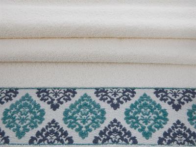Glam Damask ХАВЛИЯ ЗА ЛИЦЕ Жакардов 50x80 cm Cream-Blue