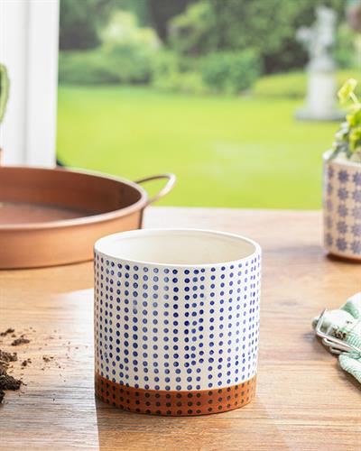 Glam Dots Саксия Синьо, 15X15X13.2 Cm