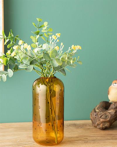 Glam Dots Ваза Жакард С Граници, Амбър, 7 X 15 Cm