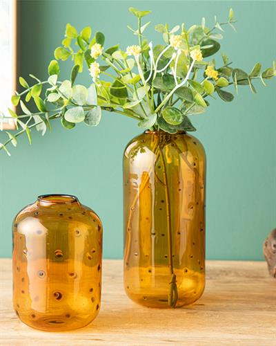 Glam Dots Ваза Жакард С Граници, Амбър, 7 X 9 Cm