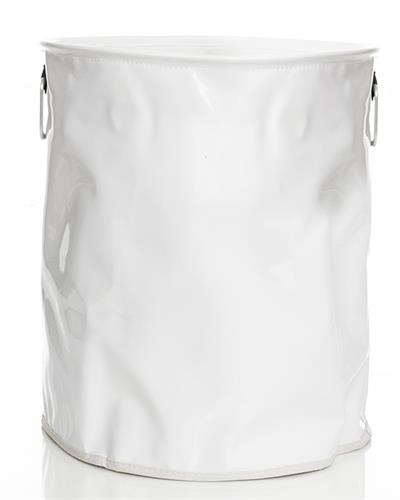 Glam Кош За Пране Със Завръзваща Се Горна Част, Pvc, Бяло, 40 X 45 Cm