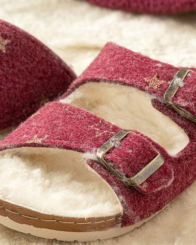 Glam Stars Пантофи За Дома Дамски, Филцови, Бордо Червено, 39